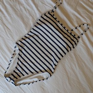 Gap One Piece Swimsuit in Navy and White Stripe